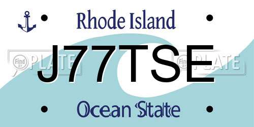 J77TSE Rhode Island License Plate