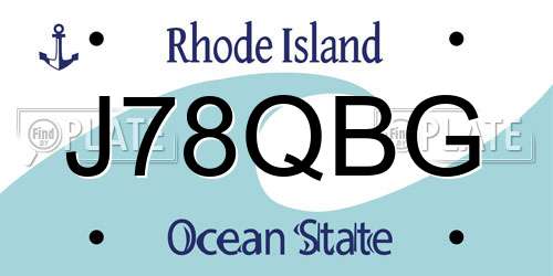 J78QBG Rhode Island License Plate