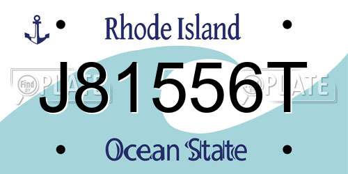 J81556T Rhode Island License Plate