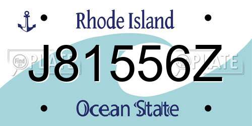J81556Z Rhode Island License Plate
