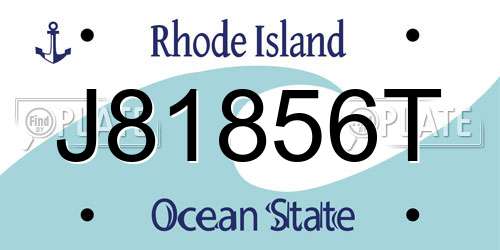 J81856T Rhode Island License Plate