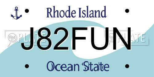 J82FUN Rhode Island License Plate