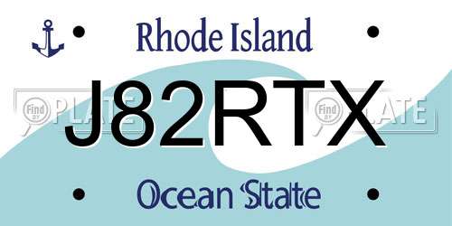 J82RTX Rhode Island License Plate