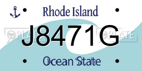 J8471G Rhode Island License Plate