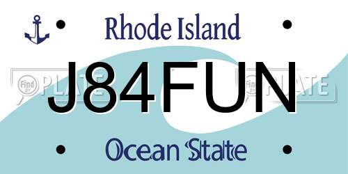 J84FUN Rhode Island License Plate