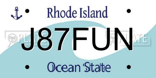 J87FUN Rhode Island License Plate