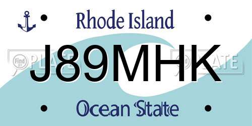 J89MHK Rhode Island License Plate