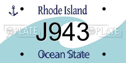J943 Rhode Island License Plate