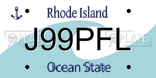 J99PFL Rhode Island License Plate