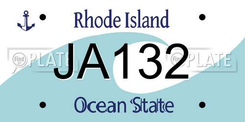JA132 Rhode Island License Plate