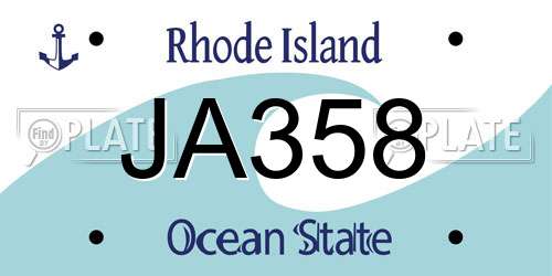 JA358 Rhode Island License Plate