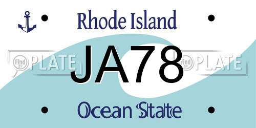 JA78 Rhode Island License Plate