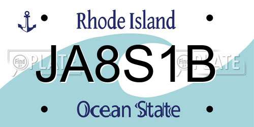 JA8S1B Rhode Island License Plate
