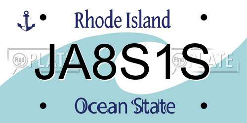 JA8S1S Rhode Island License Plate
