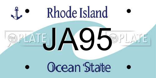 JA95 Rhode Island License Plate