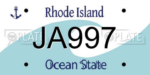 JA997 Rhode Island License Plate