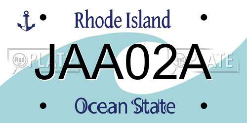 JAA02A Rhode Island License Plate