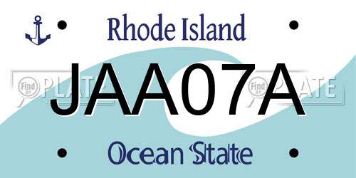 JAA07A Rhode Island License Plate