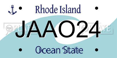 JAAO24 Rhode Island License Plate