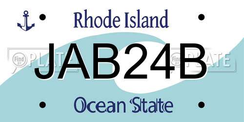 JAB24B Rhode Island License Plate
