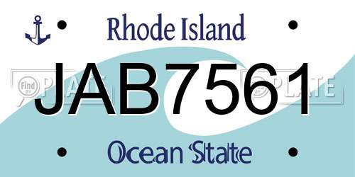 JAB7561 Rhode Island License Plate
