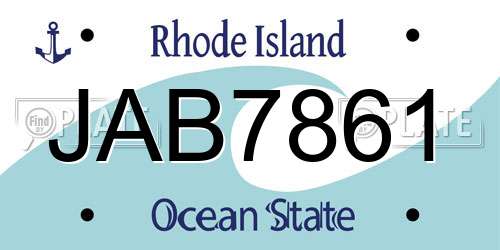 JAB7861 Rhode Island License Plate