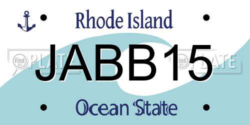 JABB15 Rhode Island License Plate