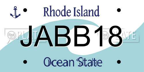 JABB18 Rhode Island License Plate