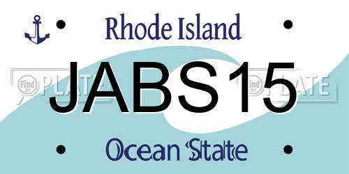 JABS15 Rhode Island License Plate