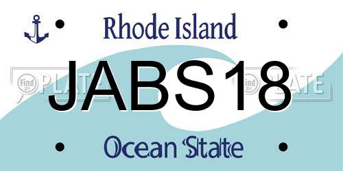 JABS18 Rhode Island License Plate