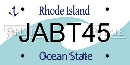JABT45 Rhode Island License Plate