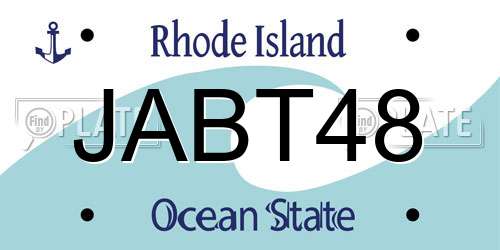 JABT48 Rhode Island License Plate