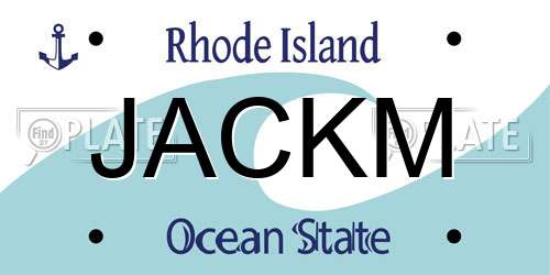 JACKM Rhode Island License Plate