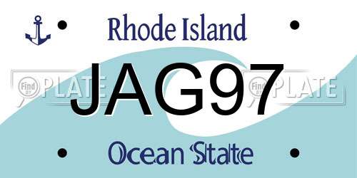 JAG97 Rhode Island License Plate