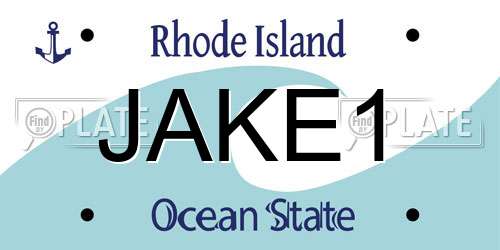 JAKE1 Rhode Island License Plate