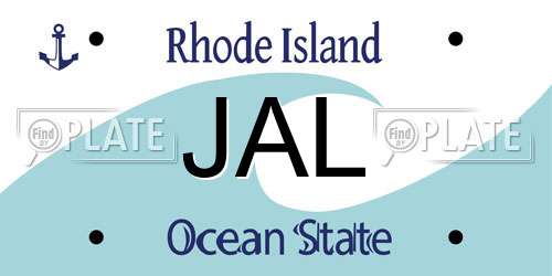 JAL Rhode Island License Plate
