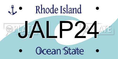 JALP24 Rhode Island License Plate