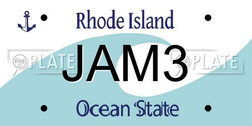 JAM3 Rhode Island License Plate
