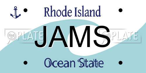 JAMS Rhode Island License Plate