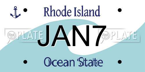JAN7 Rhode Island License Plate