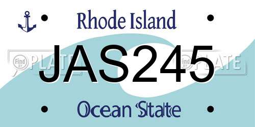 JAS245 Rhode Island License Plate