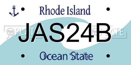 JAS24B Rhode Island License Plate
