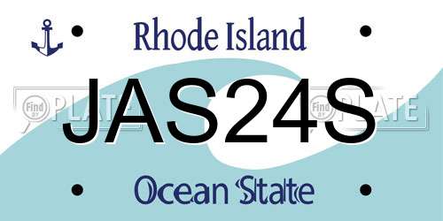 JAS24S Rhode Island License Plate
