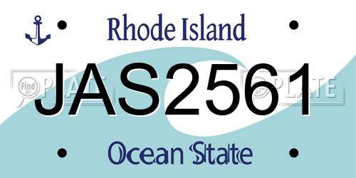 JAS2561 Rhode Island License Plate