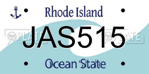 JAS515 Rhode Island License Plate