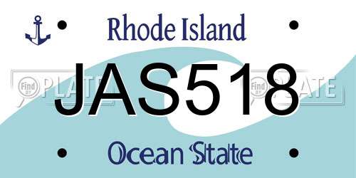 JAS518 Rhode Island License Plate