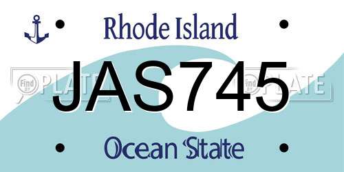 JAS745 Rhode Island License Plate