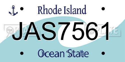 JAS7561 Rhode Island License Plate