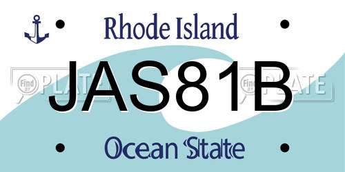 JAS81B Rhode Island License Plate
