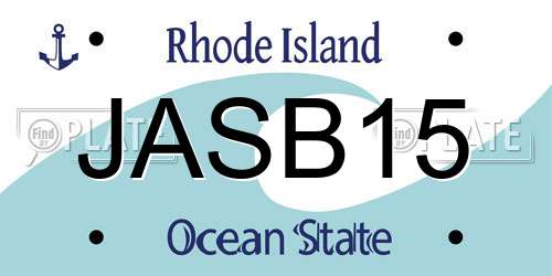 JASB15 Rhode Island License Plate